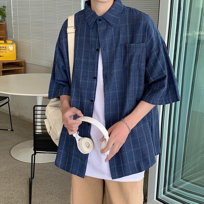 Men's Casual Shirts Summer Harajuku Causal Short Sleeve For Men Streetwear Grid Half Men's ShirtMen's, Dark grey
Men's Casual Shirts Summer Harajuku Causal Short Sleeve For Men Streetwear Grid Half Men's ShirtMen's, Dark grey