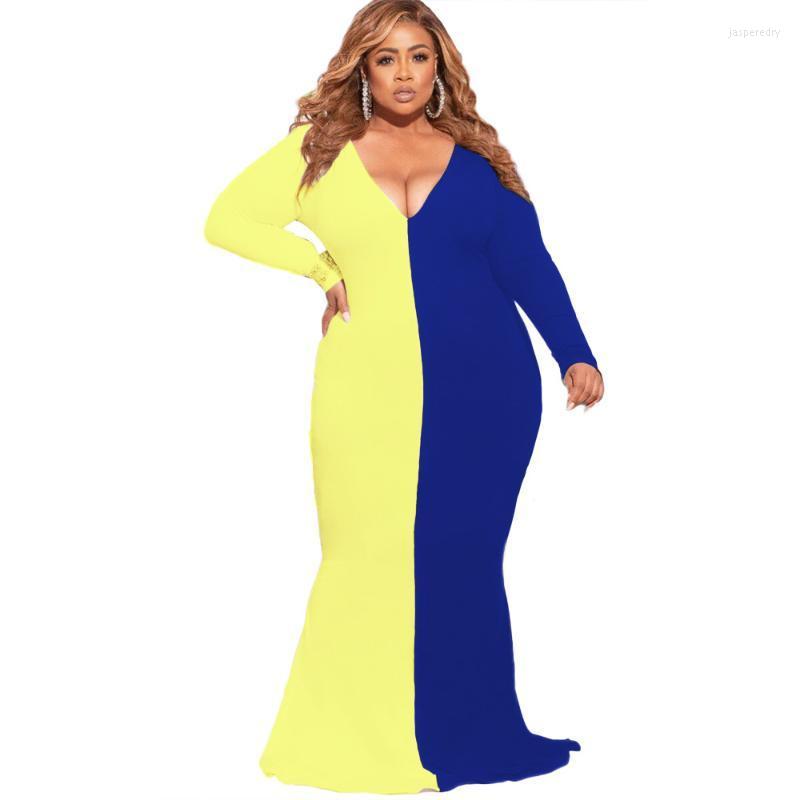 Plus Size Dresses White And Black Patchwork V-neck Maxi Dress For Women Charming High Street Club Wear Autumn Clothing Ladies 4XL 5XL Jasp22
Plus Size Dresses White And Black Patchwork V-neck Maxi Dress For Women Charming High Street Club Wear Autumn Clothing Ladies 4XL 5XL Jasp22