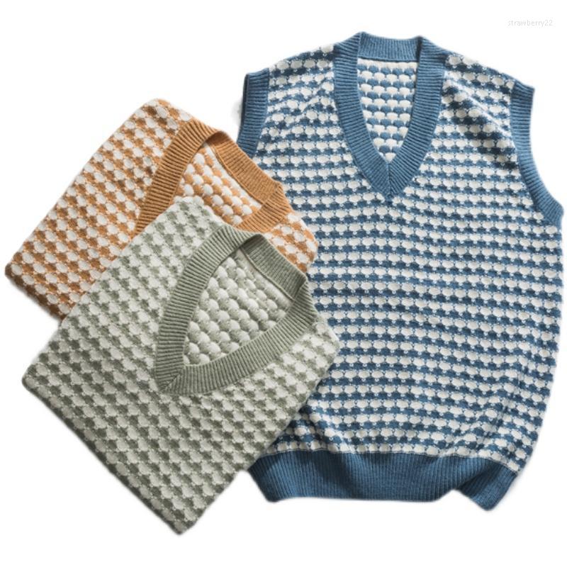 Men's Vests 2022 Fall Korean Style College Small Plaid V-neck Vest Sweater Stra22, Blue
Men's Vests 2022 Fall Korean Style College Small Plaid V-neck Vest Sweater Stra22, Blue