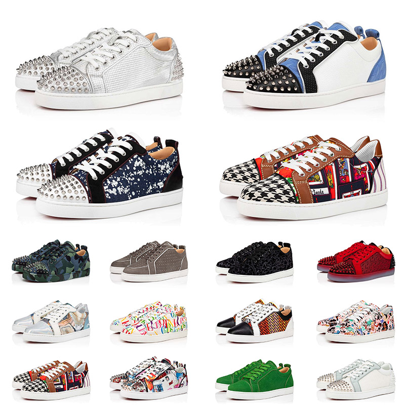 2022 luxurys mens women red bottoms shoes designers loafers low top Split leather suede fashion spikes rivets glitter bottom casual flat trainers sneakers us 13, 10
2022 luxurys mens women red bottoms shoes designers loafers low top Split leather suede fashion spikes rivets glitter bottom casual flat trainers sneakers us 13, 10
