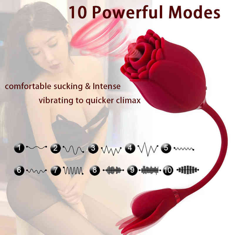 NXY Vibrators Sexy Toy Clitoral g Spot Silicon 3 in 1 Tongue Sucking Rose Women 0411