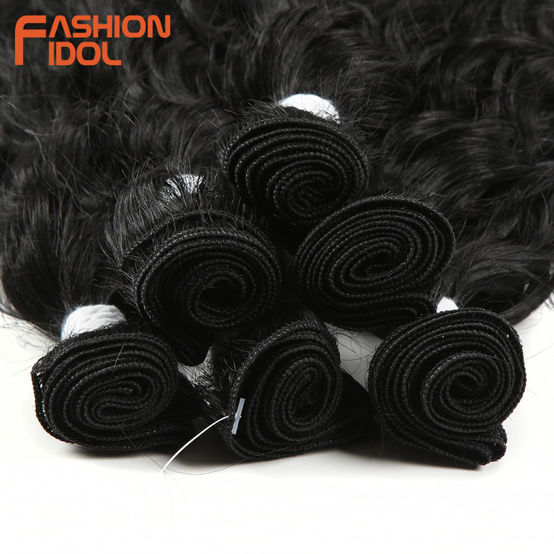 FASHION IDOL Afro Kinky Curly Hair With Closure For Black Women Soft Long 30inch Ombre Golden Synthetic Hair Heat Resistant 220622
