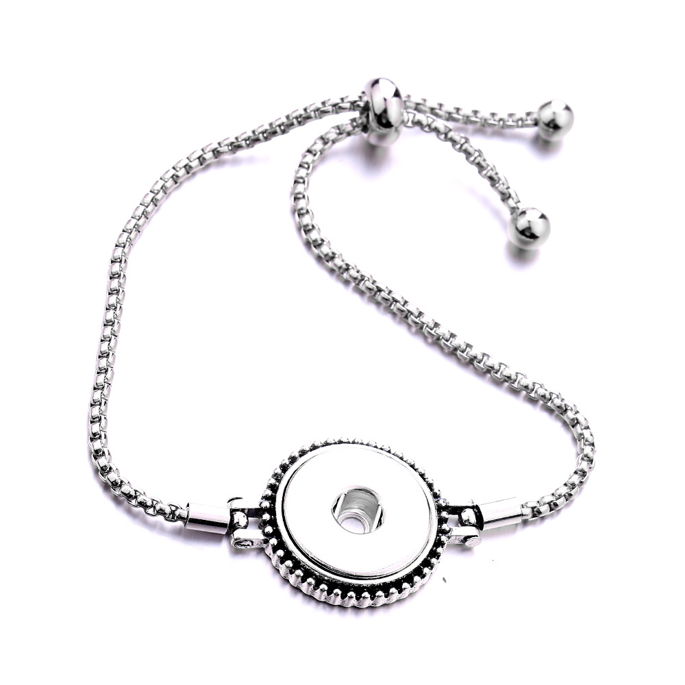 Vintage Metal Snap Button Bracelet Women Interchangeable Snap Bracelet DIY Charm Bracelets