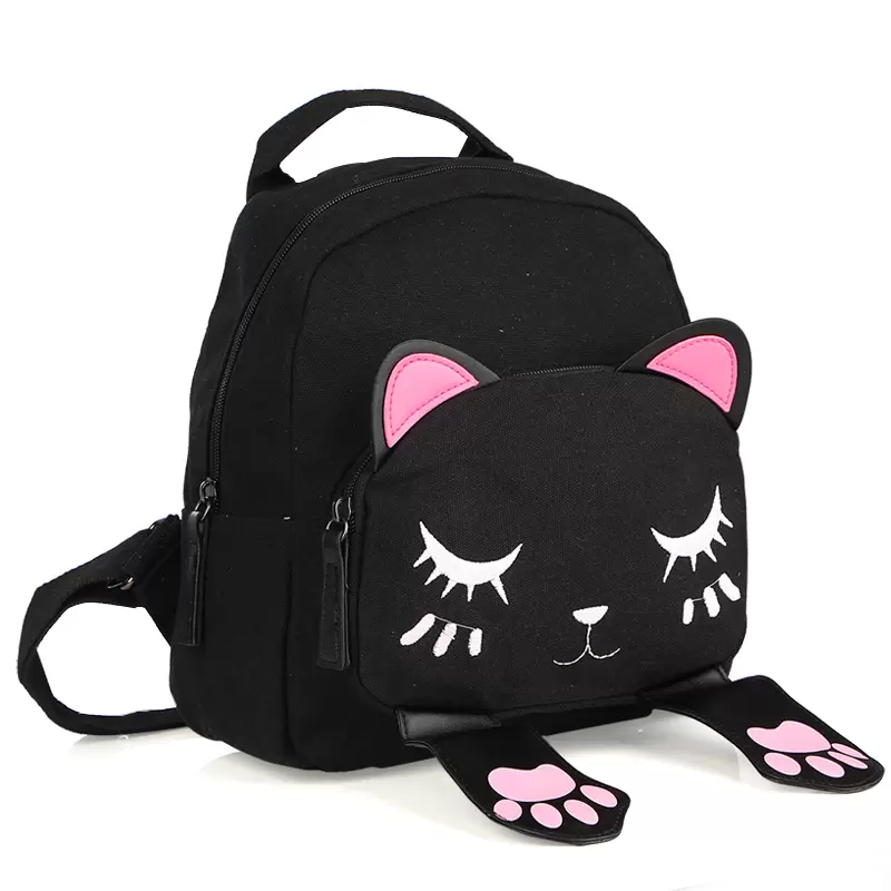 Waist bagsMoon Wood Newest Design Cartoon Animal Children Backpack Cute Women Mini Cat Embroidery Backpack School Bags For Girls Rucksack