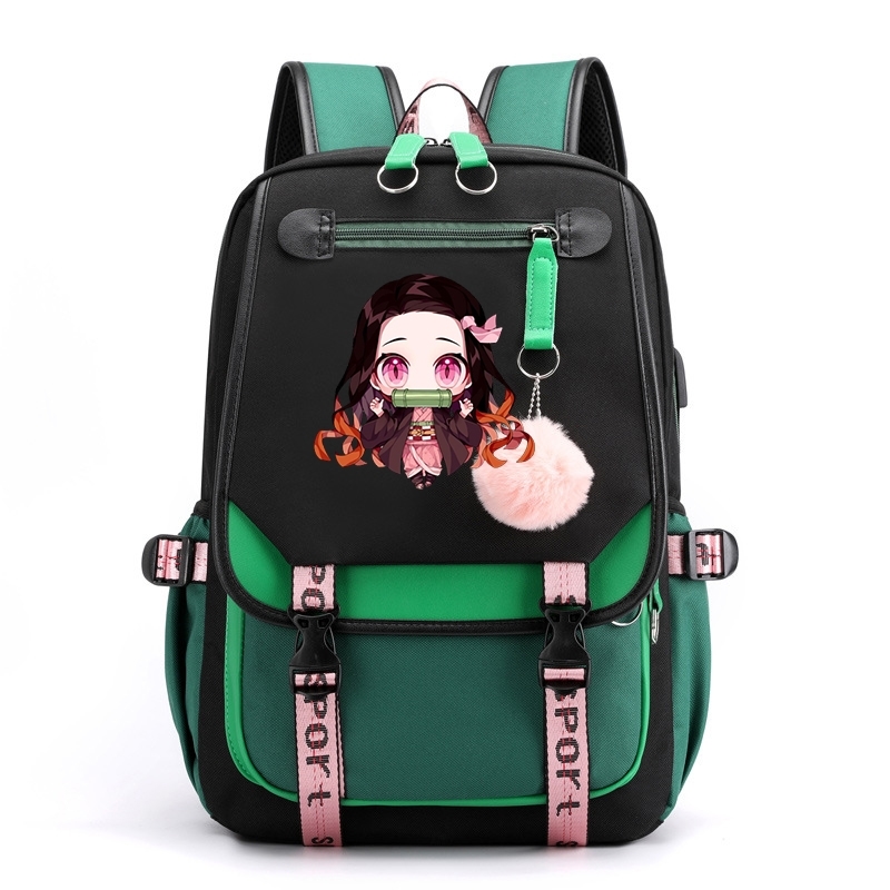 Demon Slayer Nezuko Backpacks for Men Anime School Bag for Teenager Canvas Laptop Back Pack Women Rucksack Anime Nezuko Backpack 220817