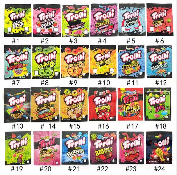 12 types Trolli packaging bag 600mg Trrlli mylar bags All Star mix peachie Octopus apple blamas watermelon sharks gummi candy zipper pouch packages
12 types Trolli packaging bag 600mg Trrlli mylar bags All Star mix peachie Octopus apple blamas watermelon sharks gummi candy zipper pouch packages
