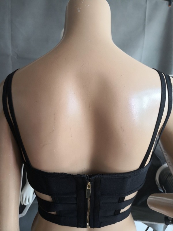 High Quality Celebrity Black Red White Sleeveless Button Short Bandage Top Bodycon Sexy Wear 220325