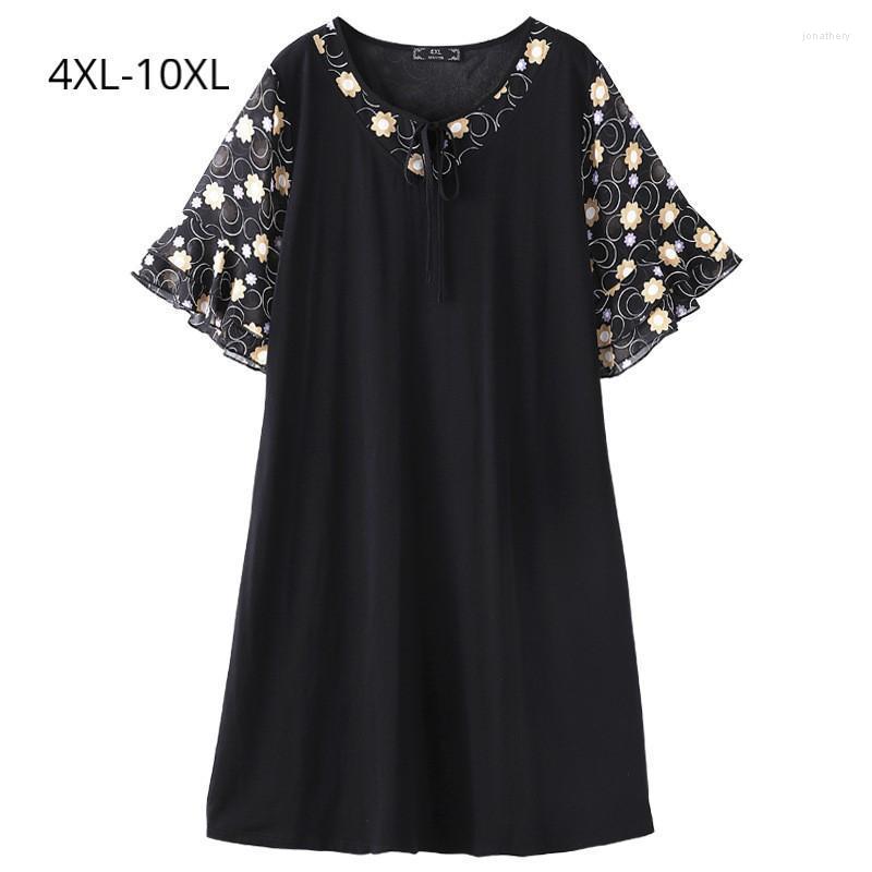 Plus Size Dresses 10XL 8XL 6XL Women Half Sleeve Summer Autumn Dress Femme Elegant Print Chiffon Patchwork Black Cut&Sew Slim Jona22
Plus Size Dresses 10XL 8XL 6XL Women Half Sleeve Summer Autumn Dress Femme Elegant Print Chiffon Patchwork Black Cut&Sew Slim Jona22