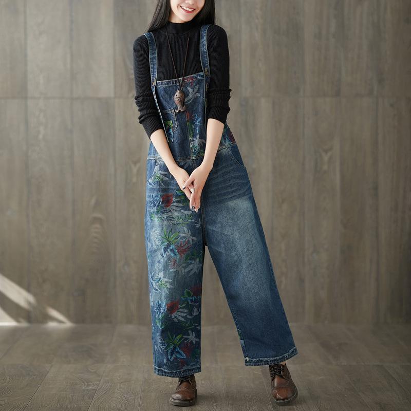 Women's Jumpsuits & Rompers Women Printed Washed Vintage Scratched Denim Ladies Wide Leg Bleached Female Retro Overalls Pants TrousersWomen', Blue
Women's Jumpsuits & Rompers Women Printed Washed Vintage Scratched Denim Ladies Wide Leg Bleached Female Retro Overalls Pants TrousersWomen', Blue