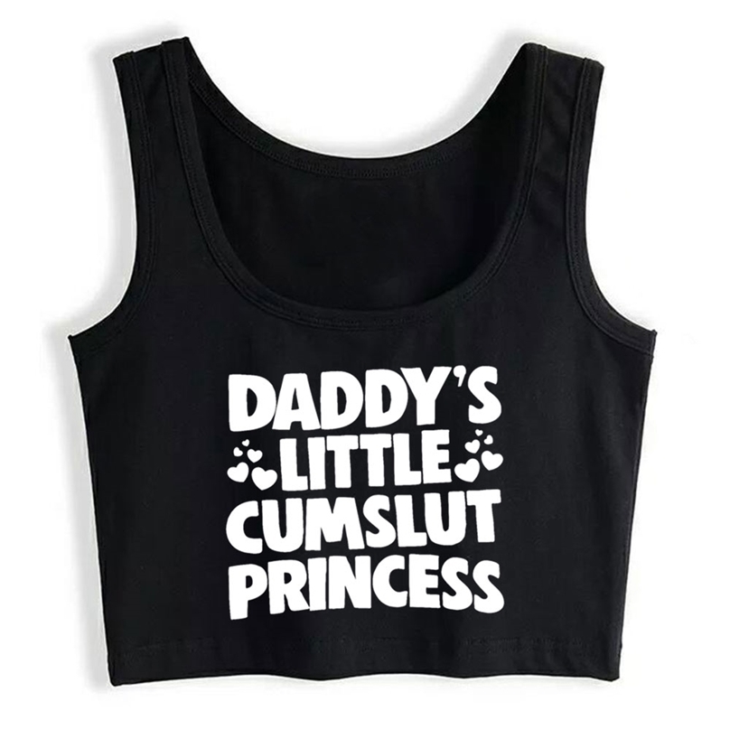 Crop Top Daddy's Little Princess Adult Humor Fun Summer Harajuku Abdl Ddlg Bdsm Sexy Kink Fet Casual Print Tank Tops Women 220325