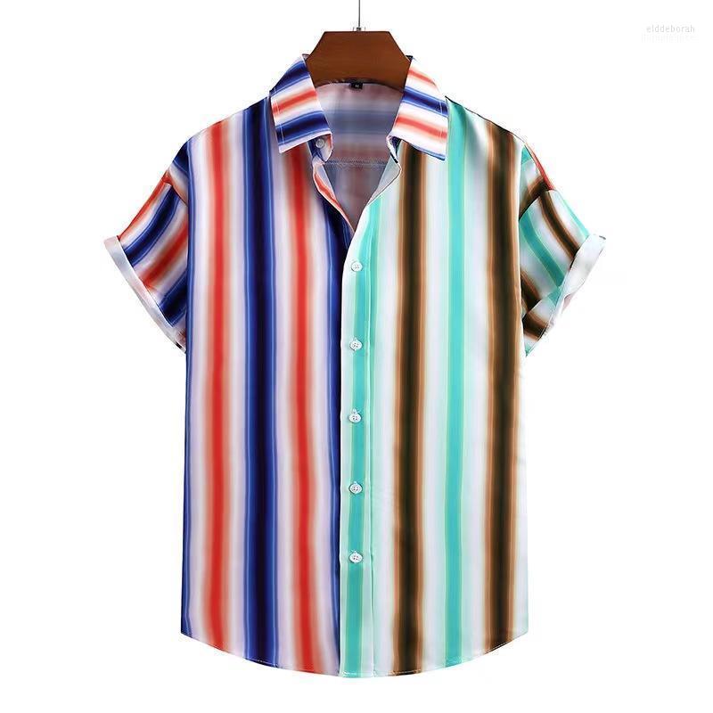 Men' Casual Shirts 2022 High Quality Hawaiian Men Geometric Striped Print Loose Short Sleeve Beach Male Clothes Button Top Eldd22, 010
Men' Casual Shirts 2022 High Quality Hawaiian Men Geometric Striped Print Loose Short Sleeve Beach Male Clothes Button Top Eldd22, 010