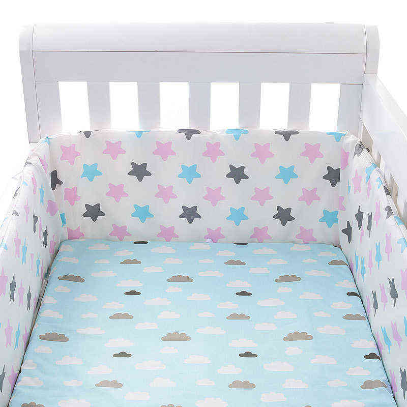 Baby Crib Bumper Set Newborn Polka Dot Cotton Printed Cot Bumpers in Crib Infant Protector For Baby Boy Girl Boy 200*30cm G220421