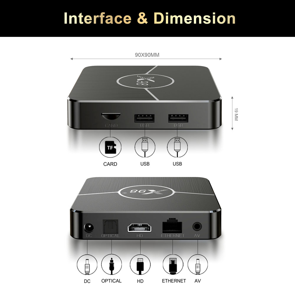 Smart X98 Plus TV BOX Android11 Amlogic S905W2 4GB RAM 32GB Wifi 2.4G 5G 4K Media Player Set Top Box 2GB 16GB