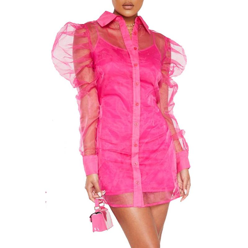 Casual Dresses Sexy See Through Shirt Dress Two Piece Outfits Pink Long Puff Sleeve Organza Cardigan Spaghetti Sets For Party Birthday, Cardigan only
Casual Dresses Sexy See Through Shirt Dress Two Piece Outfits Pink Long Puff Sleeve Organza Cardigan Spaghetti Sets For Party Birthday, Cardigan only