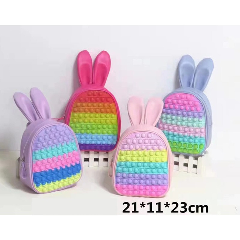 Rainbow Backpacks Adjustable Shoulder School Back Pack Bag Girls Boys Poppings Toys Fidget Its School Backpack Bags