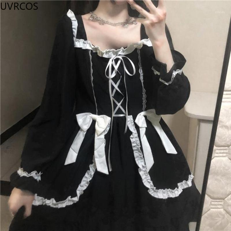 Casual Dresses Gothic Lolita Patchwork Black Dress Women Vintage Sweet Bow Bandage Mini Japanese Kawai Clothes Fall For Girly
Casual Dresses Gothic Lolita Patchwork Black Dress Women Vintage Sweet Bow Bandage Mini Japanese Kawai Clothes Fall For Girly