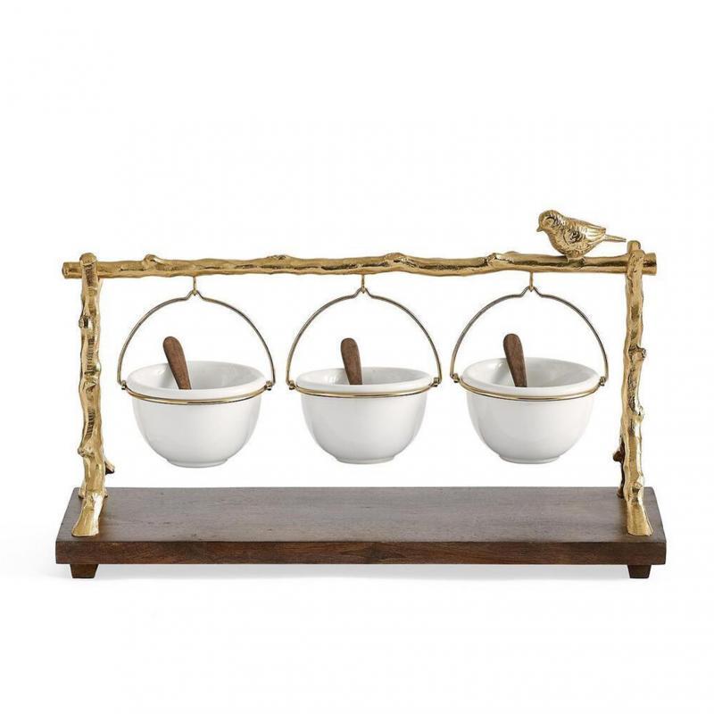 Dishes Plates Gold Branch Snack Bowl Stand Christmas Candy Decoration Display Home Party