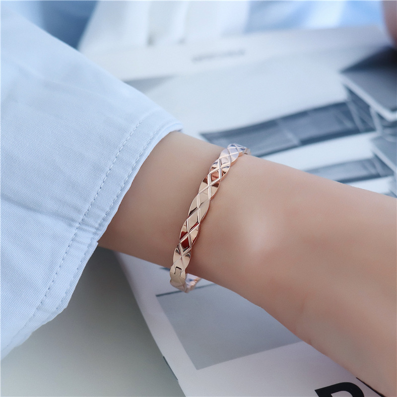 18K gold classic stainless steel bangle bracelets for women diamond rhombus designer luxury love bracelet jewelry
