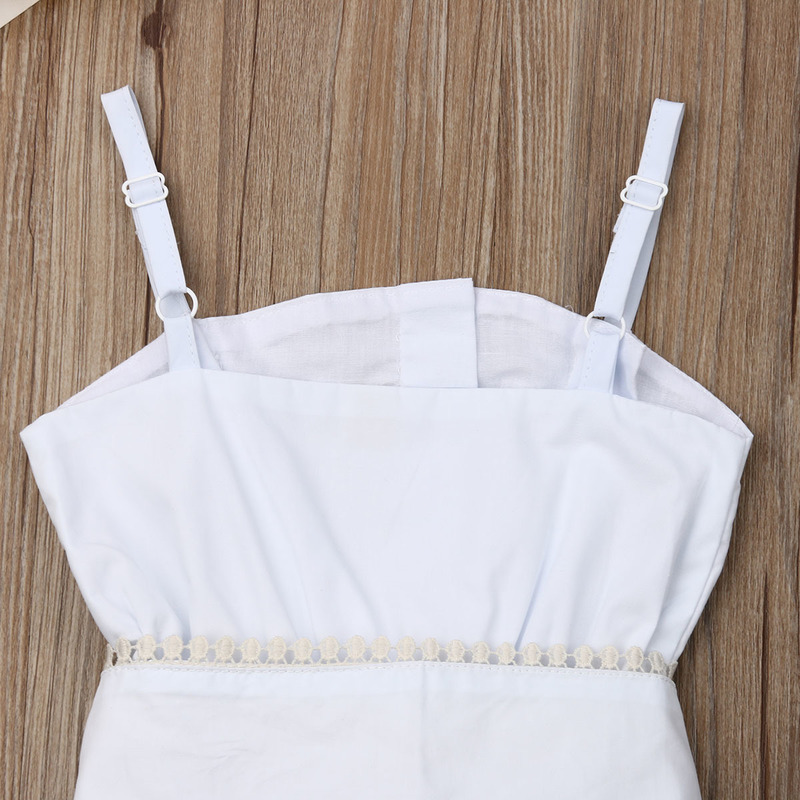 Citgeett Summer 14Years Sexy Toddler Kid Baby Girl Lace Sling Openwork Bow Rompers Top Outfit Fashion Clothes 220707