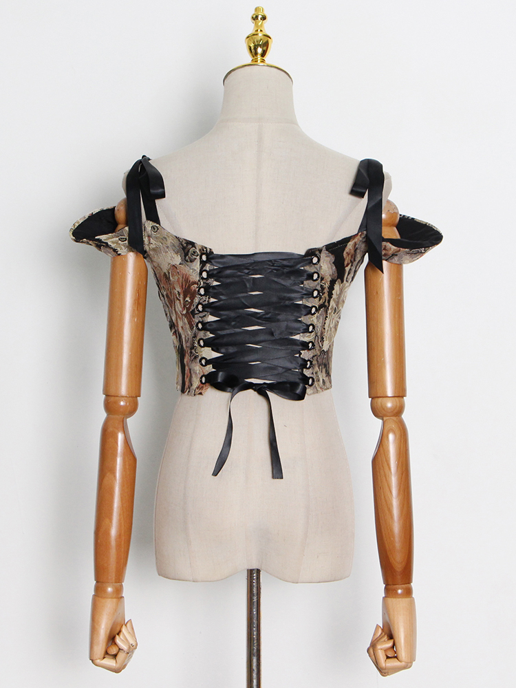 TWOTWINSTYLE Vintage Embroidered Vest For Women Square Collar Lace Up Sleeveless Tunic Sexy Camis Female Summer Fashion 220316