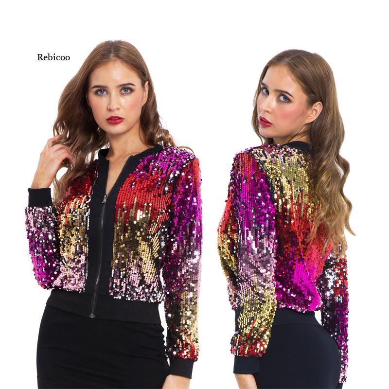 Women' Jackets Women Fall Rainbow Sequins Gradient Bomber Jacket Beaded Coat Zipper Cardigan Streetwear Long Sleeved Dance Crop Tops Cardig, Multicolor
Women' Jackets Women Fall Rainbow Sequins Gradient Bomber Jacket Beaded Coat Zipper Cardigan Streetwear Long Sleeved Dance Crop Tops Cardig, Multicolor