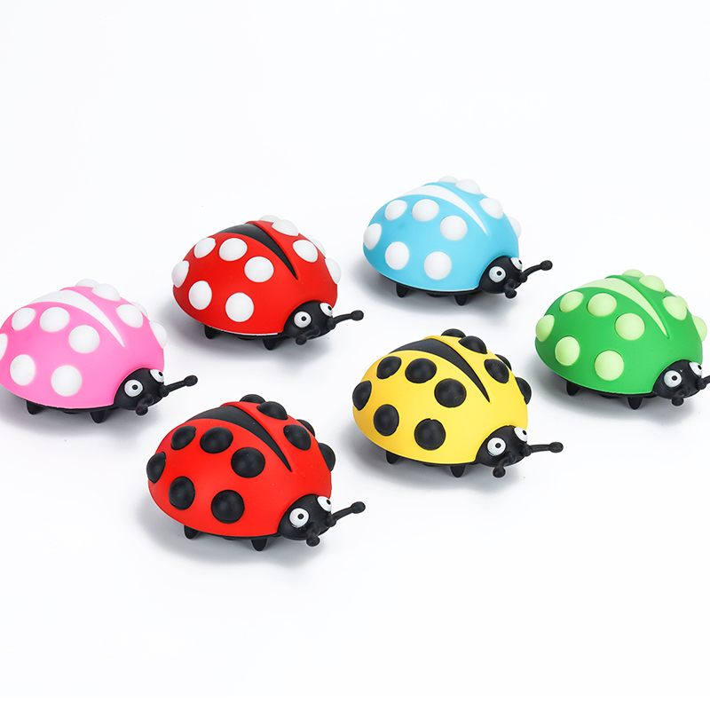 2022 New Fidget Toys 3D Vent Decompression Silicone Bubble Ball Children's Educational Toy Kneading Ladybug Kneading