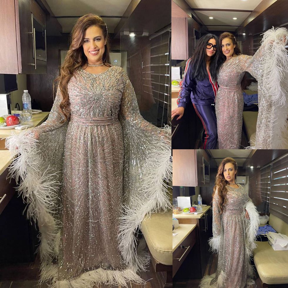 Elegant Feather Evening Dress Full Sleeve Sequined Beaded Dubai Women Sparkly Wear Custom Made Party Plus Size Prom Formal Gowns