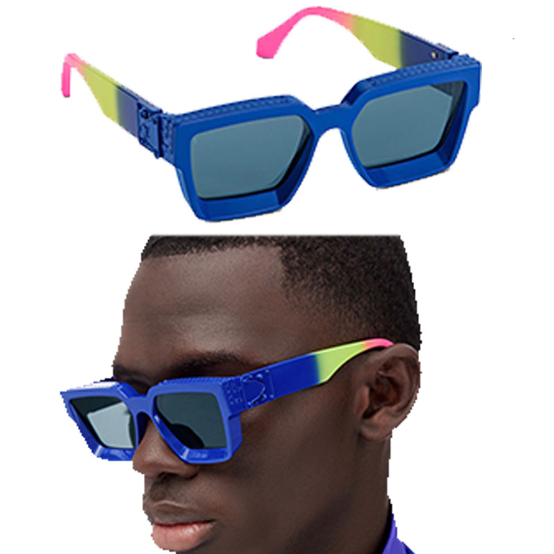 Mens Millionaire Sunglasses M96006WN Fashion Trend Blue Frame Tricolor Gradient Temples Unique Personality Mens Sun glasses Driving Vacation Anti-UV400 With Box
Mens Millionaire Sunglasses M96006WN Fashion Trend Blue Frame Tricolor Gradient Temples Unique Personality Mens Sun glasses Driving Vacation Anti-UV400 With Box