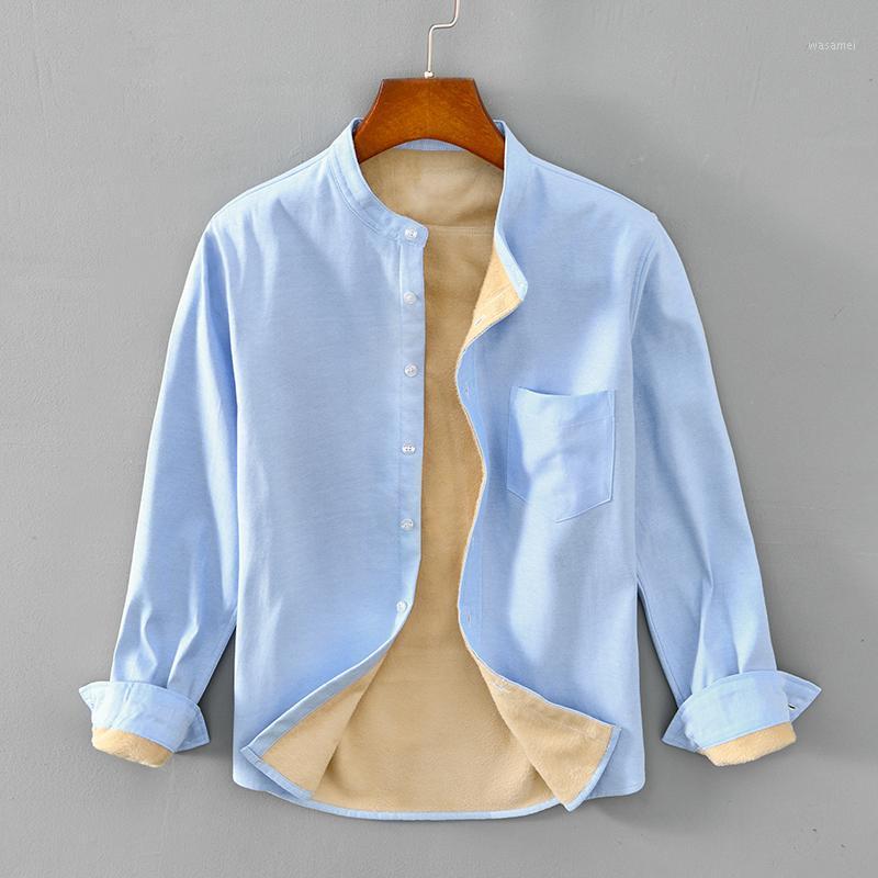 Men's Casual Shirts Arrival Long Sleeve Stand Collar Plus Velvet Brand For Men Cotton Trend Shirt Ropa Hombre Chemise Homme, Blue
Men's Casual Shirts Arrival Long Sleeve Stand Collar Plus Velvet Brand For Men Cotton Trend Shirt Ropa Hombre Chemise Homme, Blue