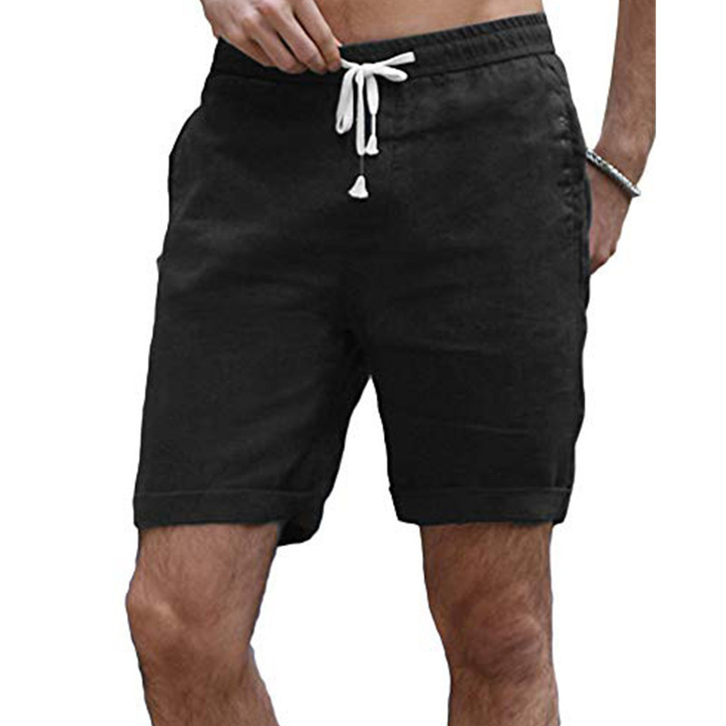 Fashion Mens Casual Linen Shorts High Quality Linen Solid Color Short Pants Mens Summer Beach Breathable Linen Shorts 220629
