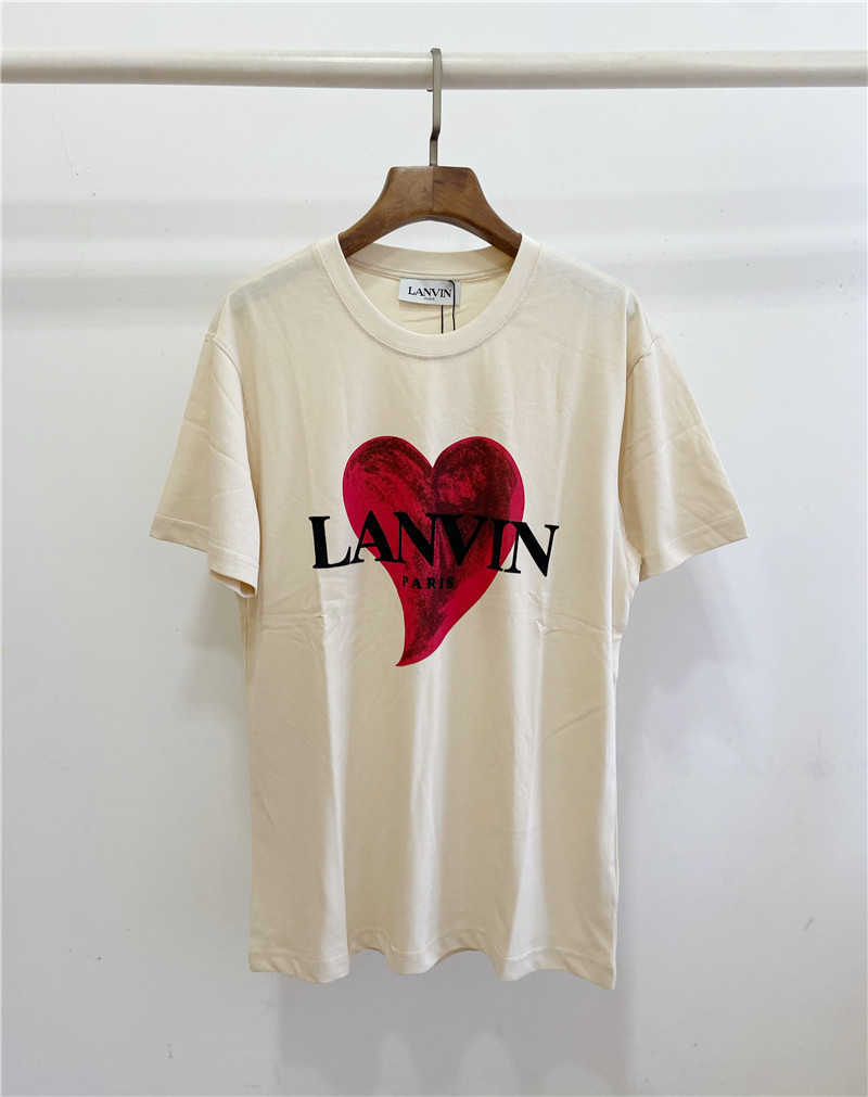 Men' T-Shirts Lanvin langfan men' and women' love flocking letter printing short sleeve, Beige
Men' T-Shirts Lanvin langfan men' and women' love flocking letter printing short sleeve, Beige
