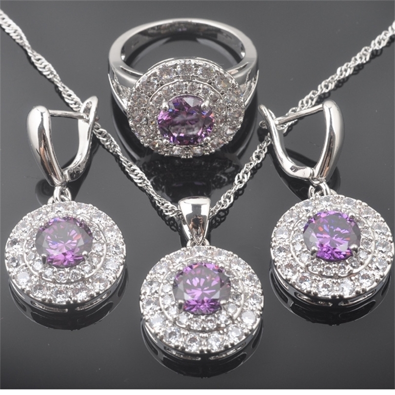 Russian Style Sets Natural Purple Crystals Pendants Necklace Earring Ring Bracelet for Women Luxury Party Jewelry 201222
Russian Style Sets Natural Purple Crystals Pendants Necklace Earring Ring Bracelet for Women Luxury Party Jewelry 201222