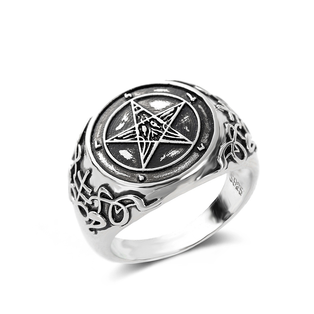 Cluster Rings Gothic Witch Demon Satan Pentagram Men's Ring Punk Accessories Suitable For Adventure Brothers GiftCluster
Cluster Rings Gothic Witch Demon Satan Pentagram Men's Ring Punk Accessories Suitable For Adventure Brothers GiftCluster