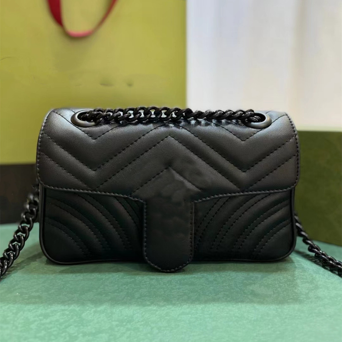 Classic Handbag Luxurys Designers Bags Cross Body Real Genuine Leather with Serial Number High Quality Women Fashion Marmont Totes, Black 18*6*12cm
Classic Handbag Luxurys Designers Bags Cross Body Real Genuine Leather with Serial Number High Quality Women Fashion Marmont Totes, Black 18*6*12cm