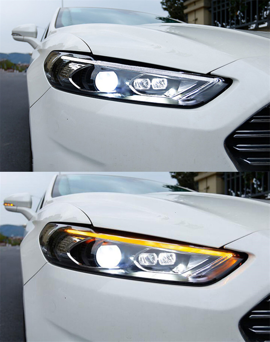 LED Headlights For Cars Mondeo Fusion 20 13-20 16 LED Dynamic Turn Signal Front Lights Blue DRL Headlights Assembly