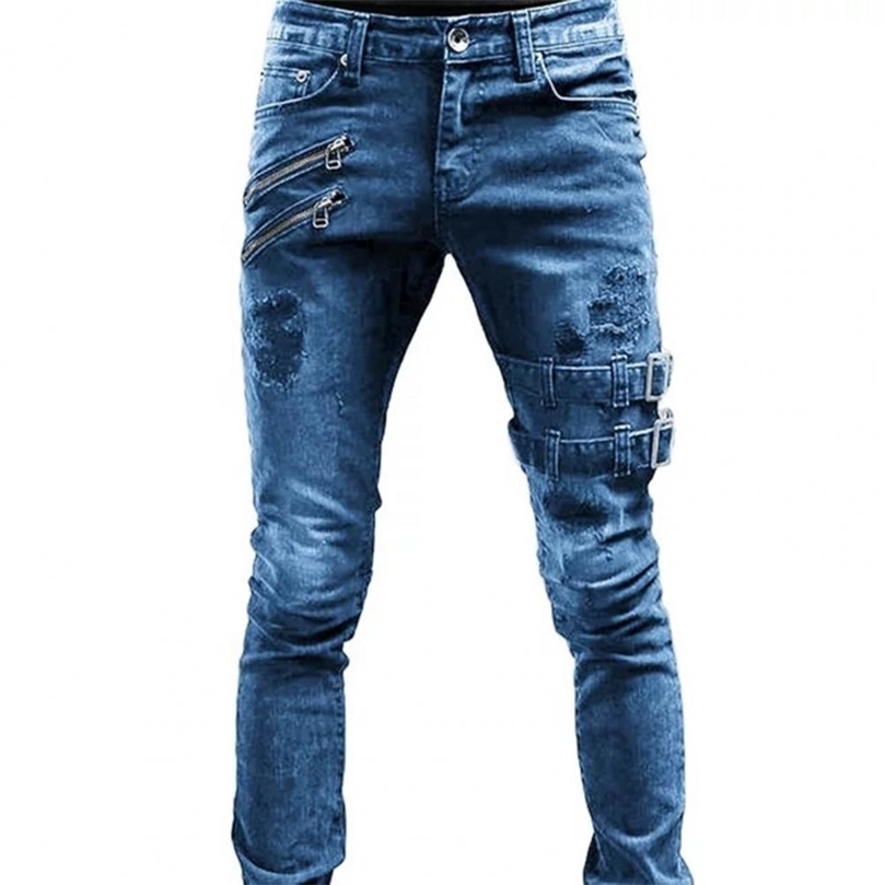 Plus Size Men Jeans Skinny Side Straps and Zips 3 Colors Trousers Excellent Stretch Men Jeans Trousers 220712, Blue
Plus Size Men Jeans Skinny Side Straps and Zips 3 Colors Trousers Excellent Stretch Men Jeans Trousers 220712, Blue