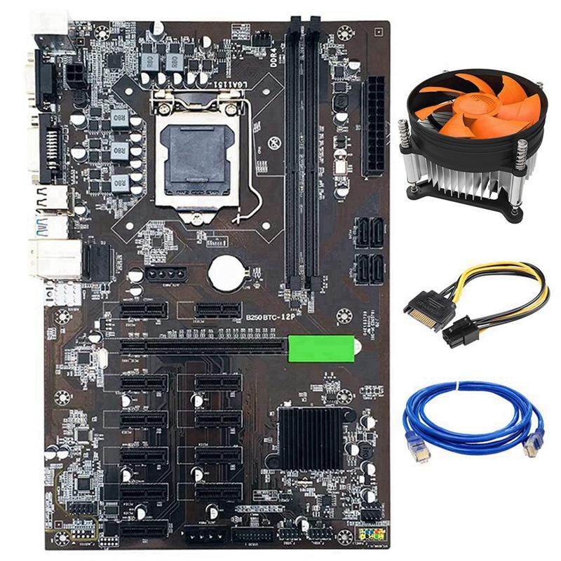 Motherboards B250 BTC Mining Motherboard LGA 1151 DDR4 With Cooling Fan+SATA 15Pin To 6Pin Power Cord+RJ45 Network Cable For Miner
Motherboards B250 BTC Mining Motherboard LGA 1151 DDR4 With Cooling Fan+SATA 15Pin To 6Pin Power Cord+RJ45 Network Cable For Miner