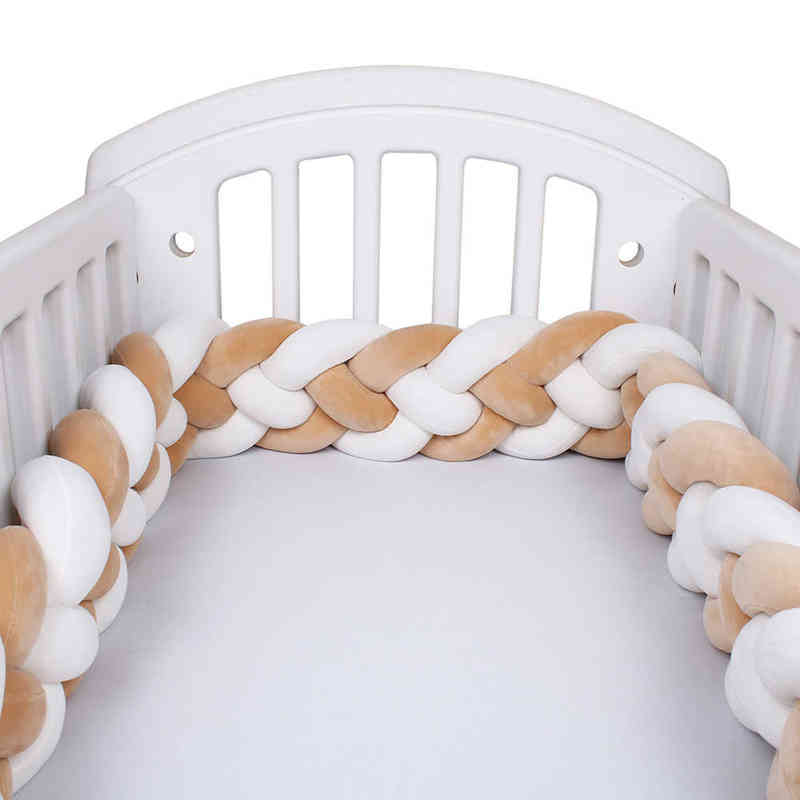 12cm Height Baby Bed Bumper Knot Cushion for Boys Girls Four Braid Cot Crib Protector cuna para bebe Room Decor AA220326 240925