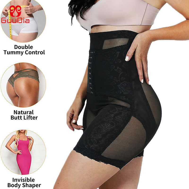 GUUDIA High Waist Shapewear Power Shorts Compression High Waisted Body Shaper Panties Shapewear Women Tummy Control High-Waisted 220506