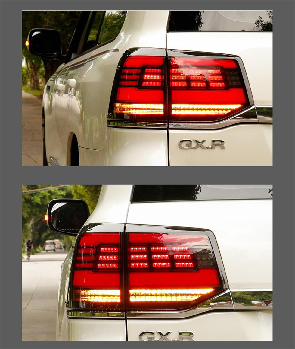 LED Tail Light For Land Cruiser 16-20 Toyota Car Taillights LED Dynamic Turn Signal Lights Reversing Brake Running Lamp