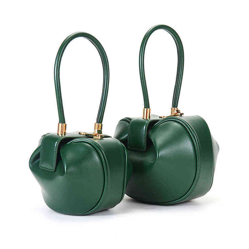 Leather Bag Female Minority Design Handbag Fashion Wonton Dumpling Wonton Female Bag Satchel 220615, Green trumpet
Leather Bag Female Minority Design Handbag Fashion Wonton Dumpling Wonton Female Bag Satchel 220615, Green trumpet
