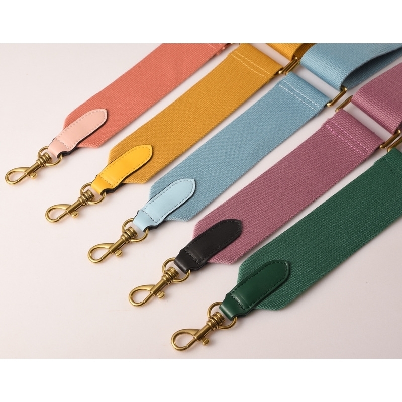 Colorful Bag strap large wide canvas fabric strap messenger shoulder bag belt with cowskin leather bags parts accessories 210302