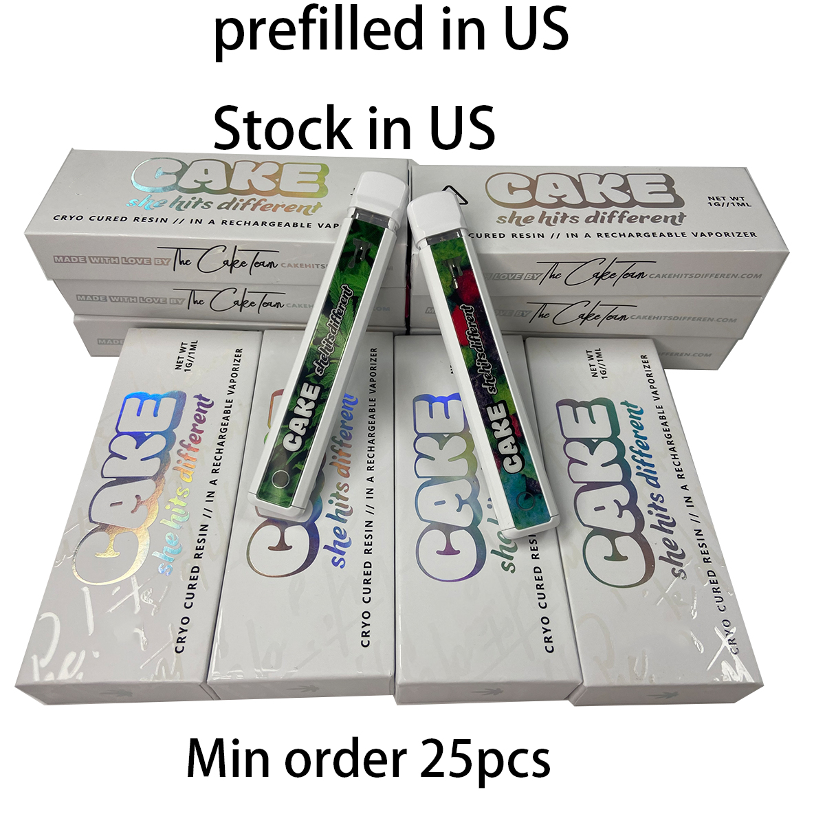 25x Prefilled New Cake Disposable Vape Pen 280mAh Rechargeable Battery 1ml Starter Kit Vapes Cartridges Full Carts Device Pods Vaporizer Pod Stock In US
25x Prefilled New Cake Disposable Vape Pen 280mAh Rechargeable Battery 1ml Starter Kit Vapes Cartridges Full Carts Device Pods Vaporizer Pod Stock In US