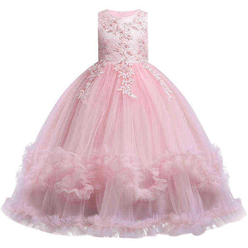 Girls Dresses Birthday party Formal Evening Gown Princess Dress Flower Girls teens Children Clothing For Girl Clothes Y220510