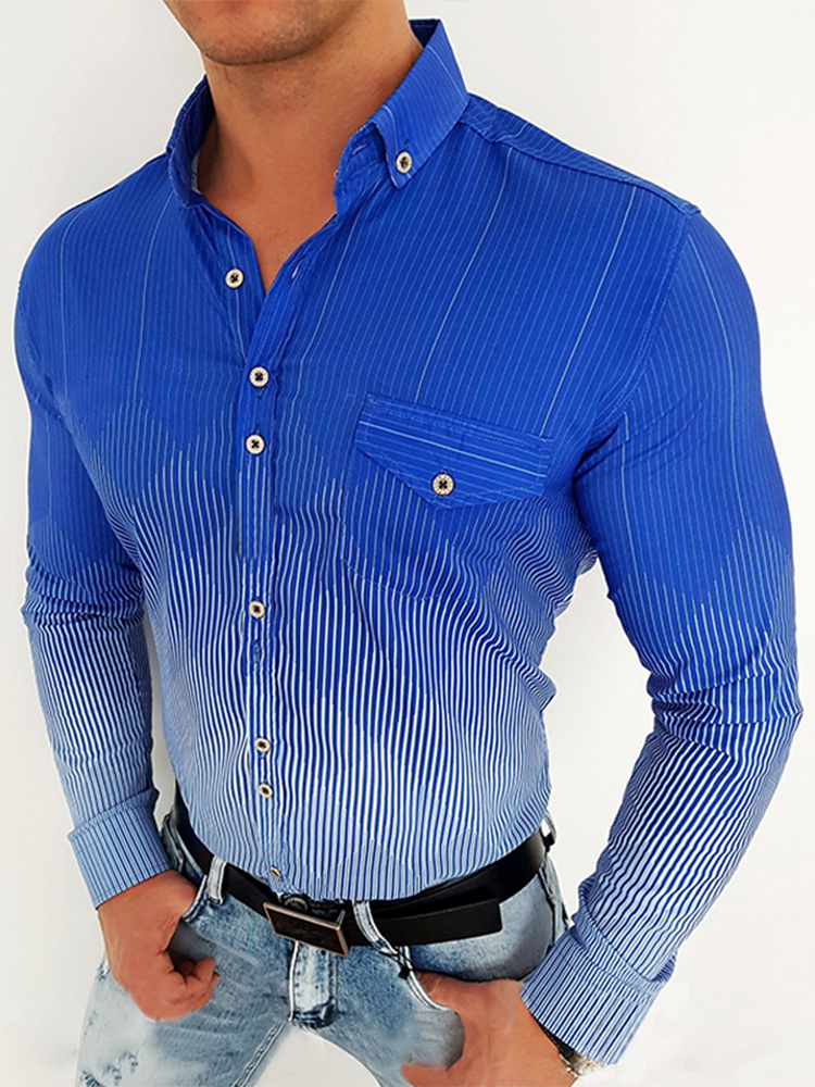 Casual Spring Vintage Digital Printed Buttoned Tops Mens Blouses Fashion Men Clothing Autumn Long Sleeve Turn-down Collar Shirts 220322