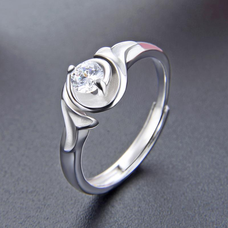 Wedding Rings Silver Color Ring Zircon Opening Ladies Fashion Personality Jewelry Adjustable Anniversary Beautiful GiftWedding
Wedding Rings Silver Color Ring Zircon Opening Ladies Fashion Personality Jewelry Adjustable Anniversary Beautiful GiftWedding