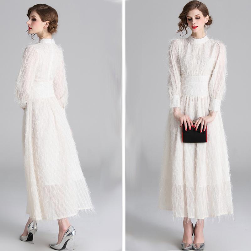 Casual Dresses Elegant Women White Long Fashion Autumn Spring Full Sleeve Ankle-length Pleated Slim Vestidos Robe For Wedding, Black;gray
Casual Dresses Elegant Women White Long Fashion Autumn Spring Full Sleeve Ankle-length Pleated Slim Vestidos Robe For Wedding, Black;gray
