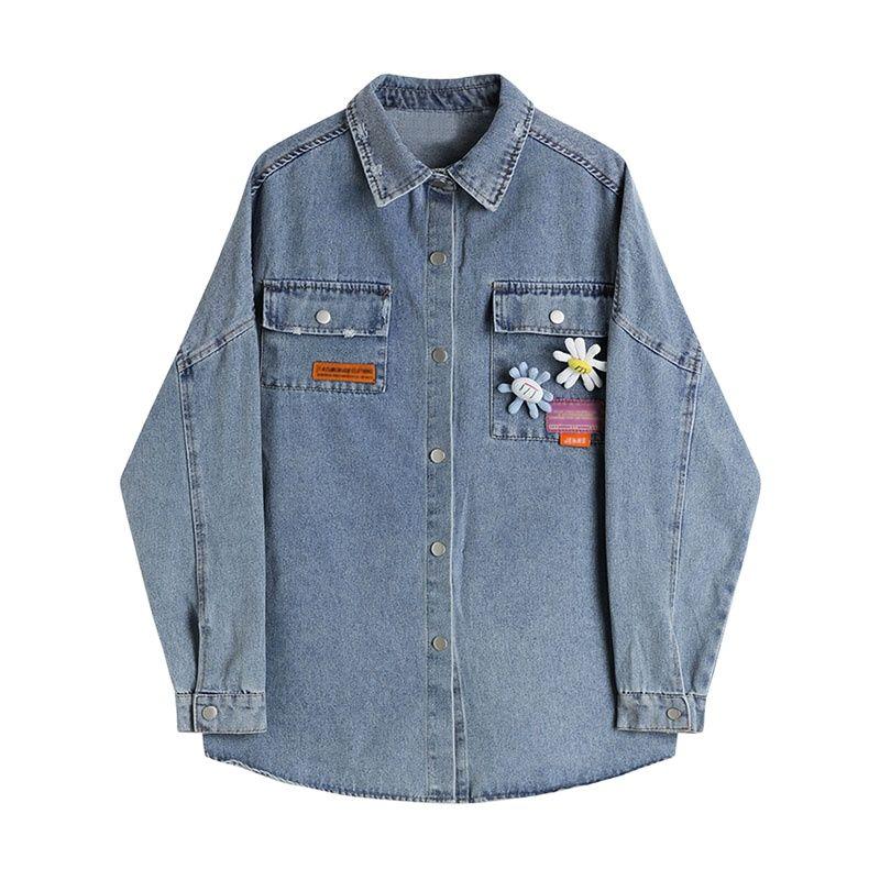 Women' Blouses & Shirts Women Denim Shirt Casual Streetwear Long Sleeve Lapel Blouse Female Harajuku Fashion Korean Vintage Chic Cowboy Top, Blue
Women' Blouses & Shirts Women Denim Shirt Casual Streetwear Long Sleeve Lapel Blouse Female Harajuku Fashion Korean Vintage Chic Cowboy Top, Blue