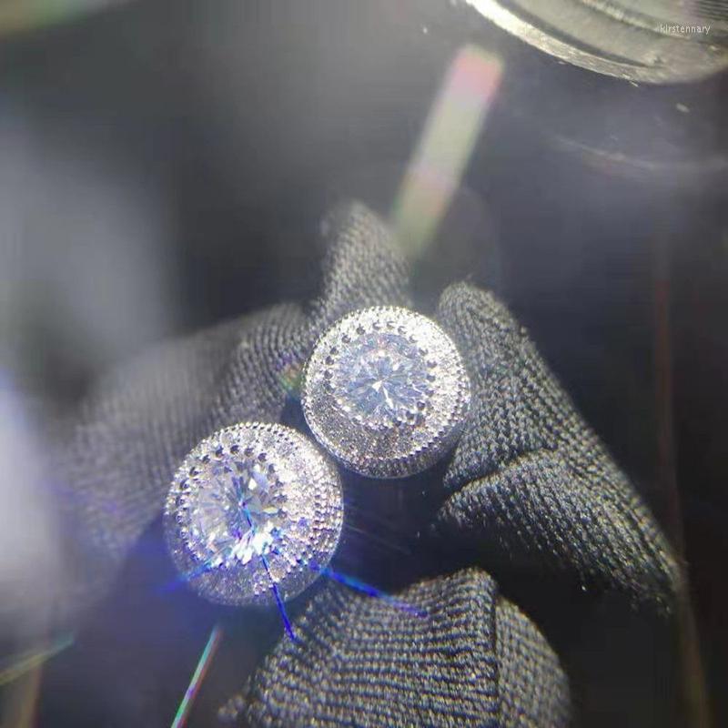 Stud Hip Hop Jewelry Earrings Moissanite Micro-inlaid Round -selling Luxury Accessories For Men And WomenStud Kirs22