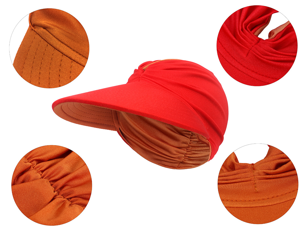 Adult Elastic Hollow Hat For Women Sun Visor Hats Female Anti-ultraviolet Empty Hat UV Protection Hot Summer Outdoor Beach Caps Wholesale